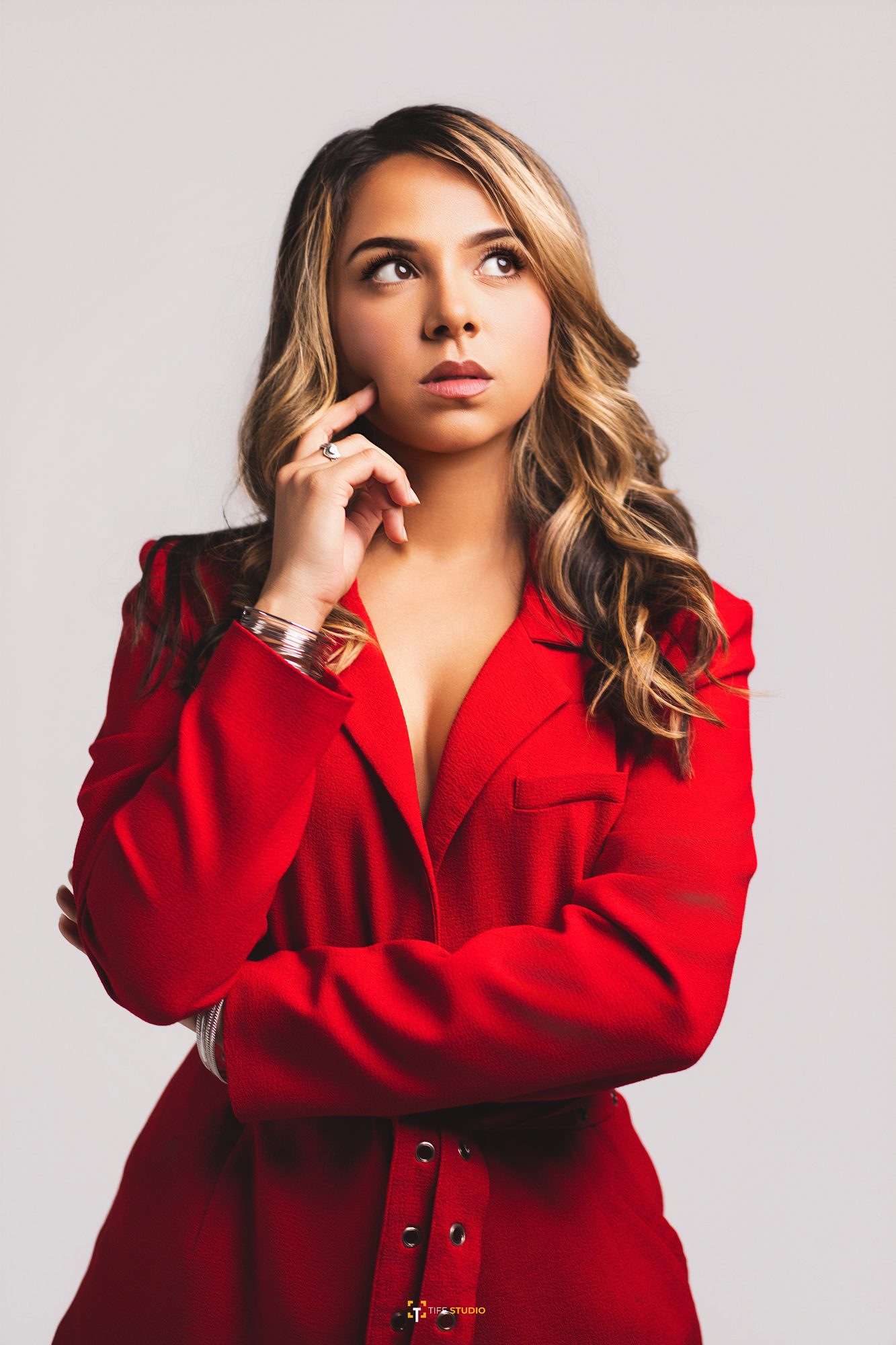Fashion-forward headshot - red blazer